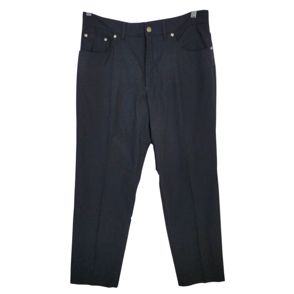 St. Croix Collections Men's Pants Size 34 Black Wool Blend Made in Italy Trouser